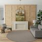 Nourison Courtyard Ivory and Charcoal 8" Round Indoor/Outdoor Area Rug, , large