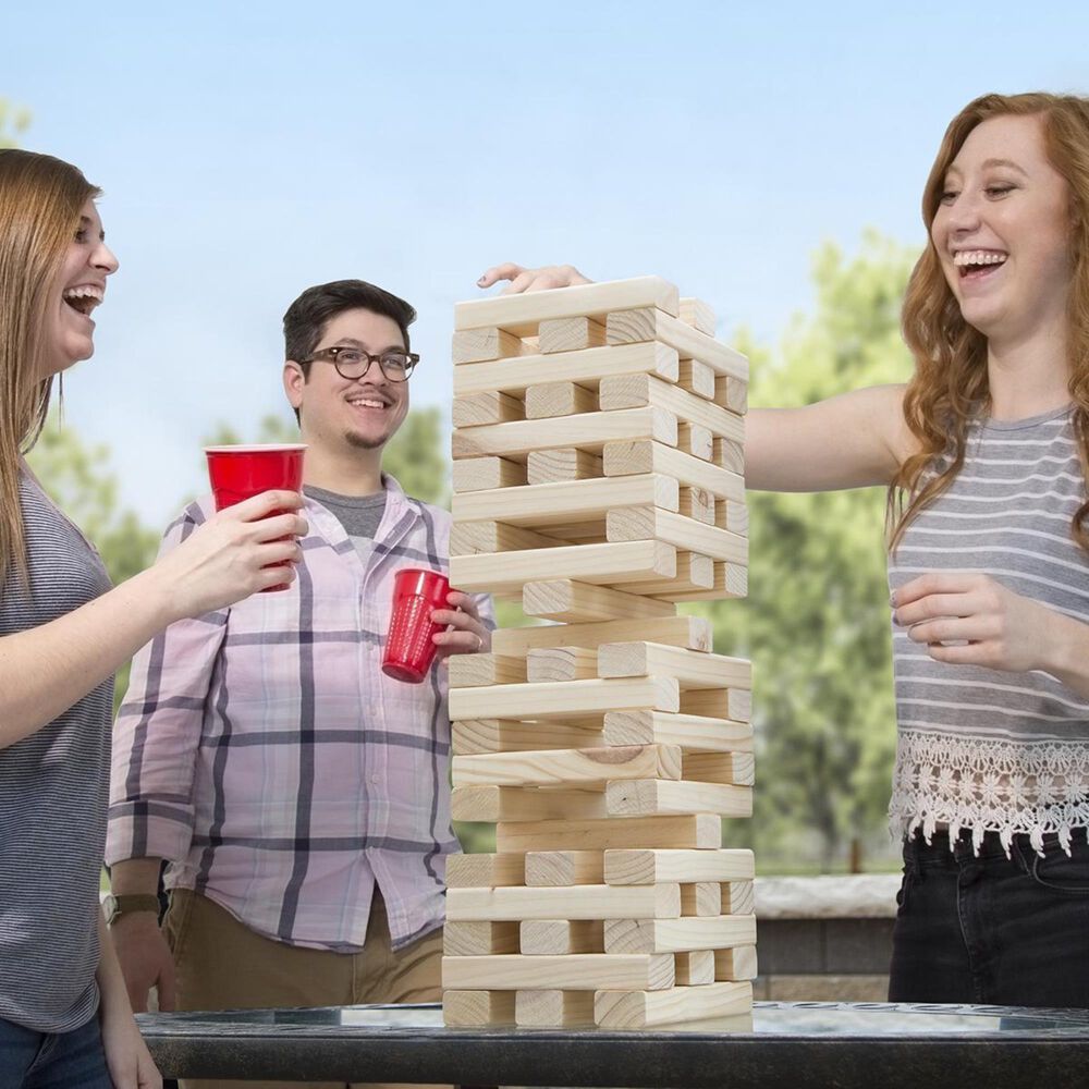 Timberlake Hey! Play! 8.25" x 2" Wooden Stacking Game in Natural, , large