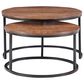 Linon Home Decor Weston 2-Piece Nesting Coffee Table Set in Brown and Black, , large