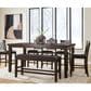 Ashley Haddigan 25.38 Faux Leather Dining Bench in Dark Brown, , large