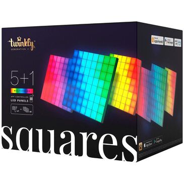 Twinkly 5+1 Square Starter Blocks, 64 RGB Pixels, 6x6 in., Black, BT+WiFi, Gen II, IP20, , large