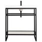 James Martin Vanities Boston 31.5" Single Bathroom Vanity in Matte Black with 3 cm White Glossy Resin Countertop and Rectangular Sink, , large