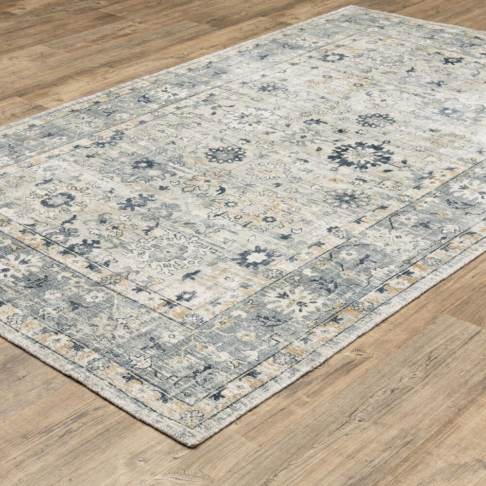 Oriental Weavers Windham WIN01 Ivory and Blue 8&#39; x 10&#39; Area Rug, , large