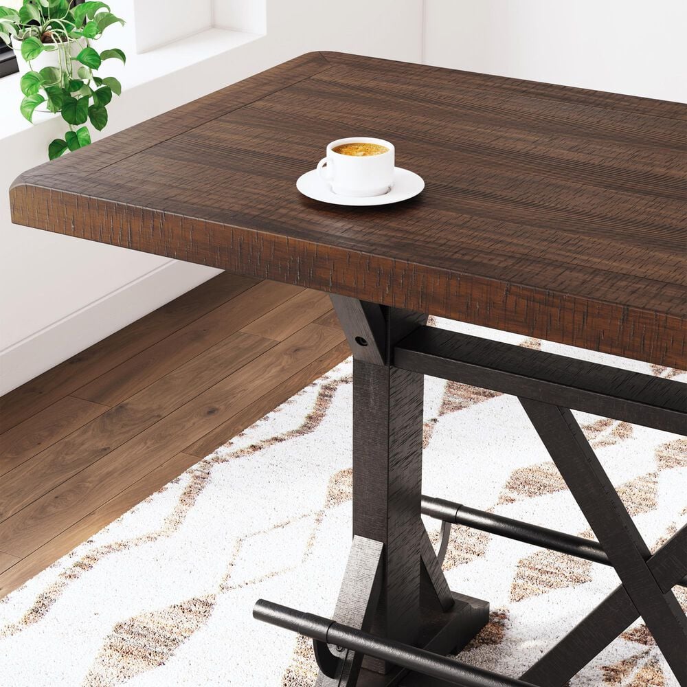Ashley Valebeck 5-Piece Counter Height Dining Set in Black and Brown, , large