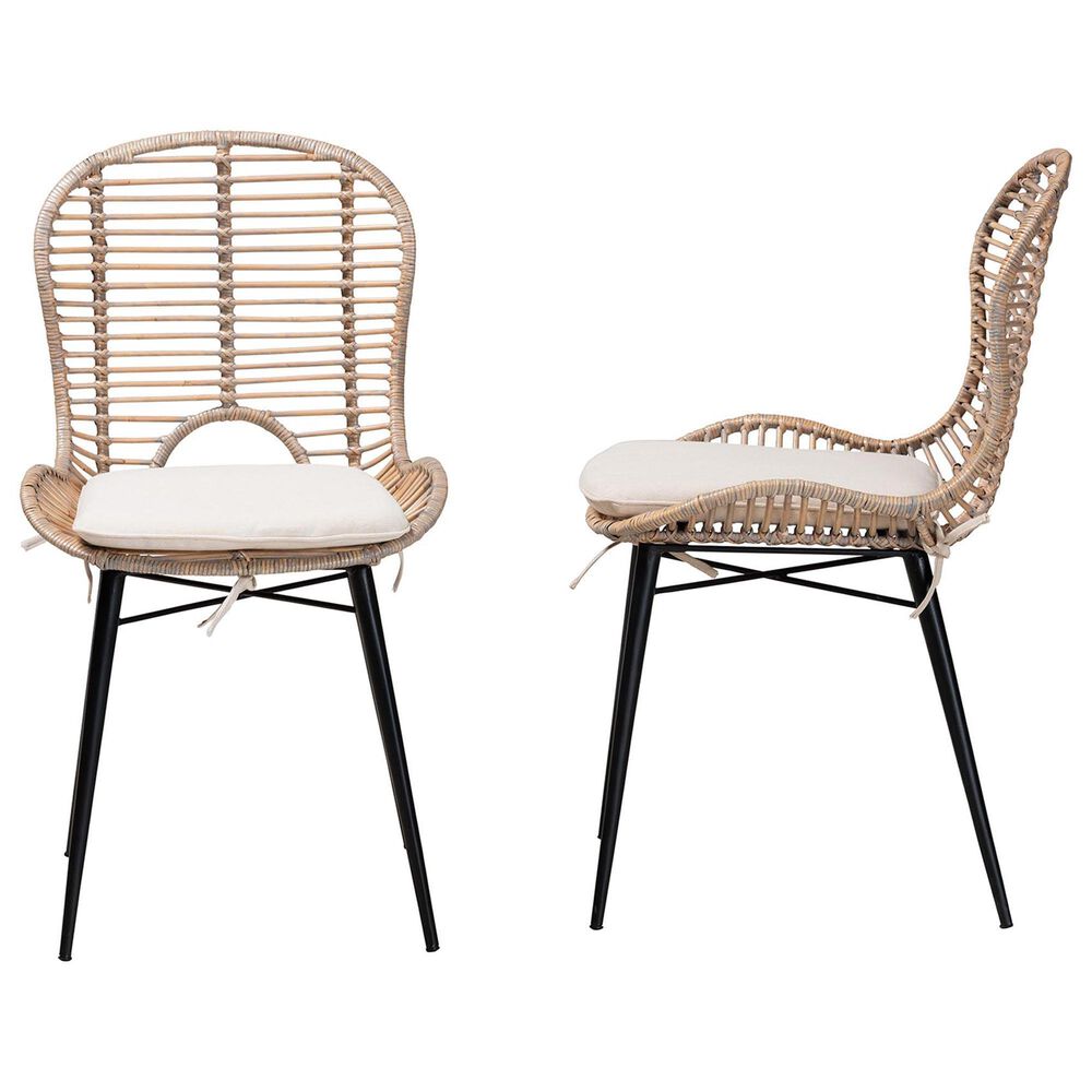 Baxton Studio Brenna Side Chair in Black and Greywashed (Set of 2), , large