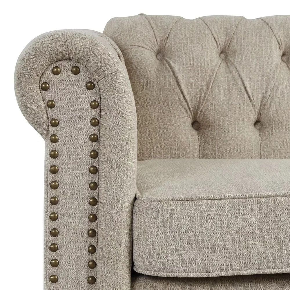 Morden Fort Chesterfield Accent Chair in Beige, , large