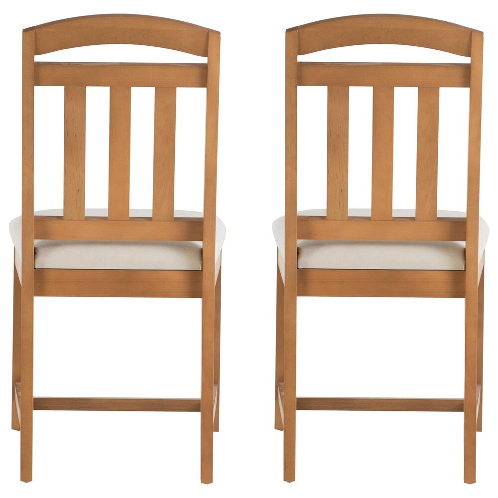 Linon Home Decor Wilmer Side Chair with Beige Upholstery in Brown (Set of 2), , large