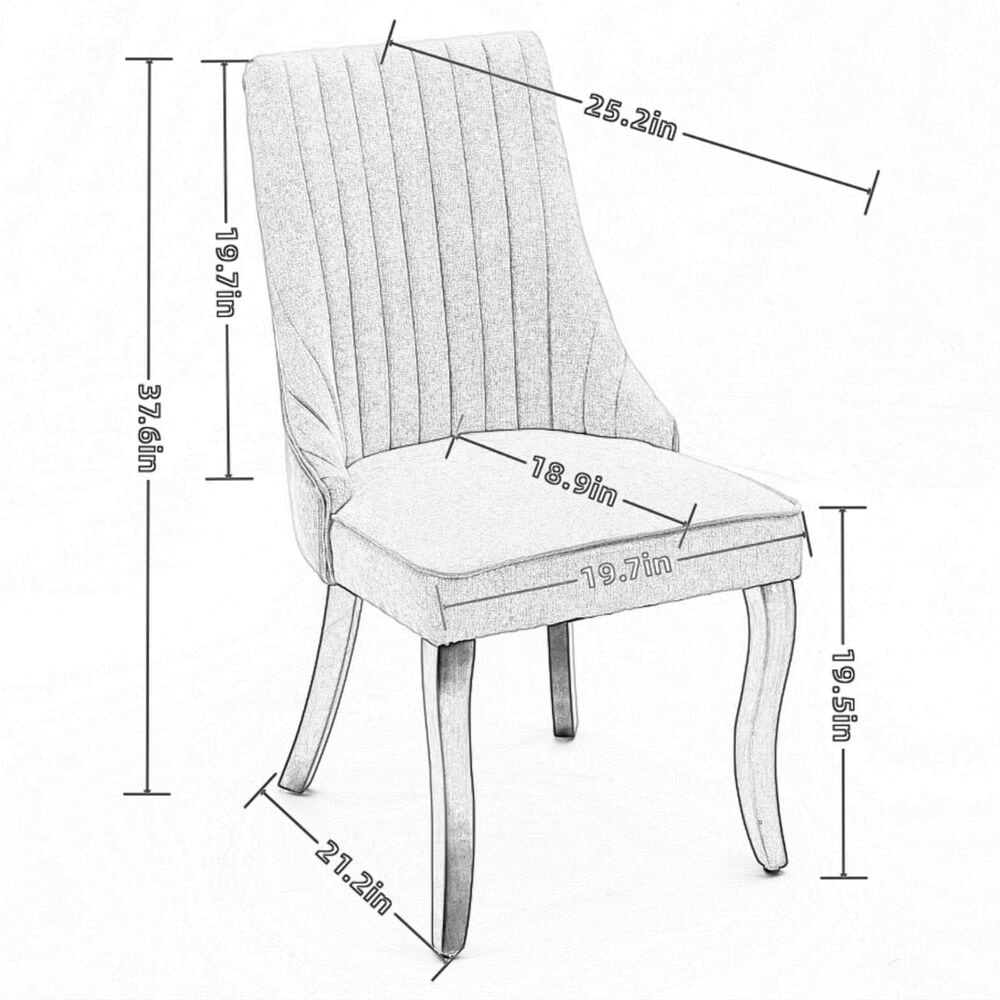 Hearth and Haven Rayon Side Chair with Beige Cushion in Light Brown (Set of 2), , large