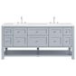 James Martin Vanities Breckenridge 72" Double Bathroom Vanity in Serenity Blue with 3 cm White Zeus Quartz Top and Rectangular Sinks, , large