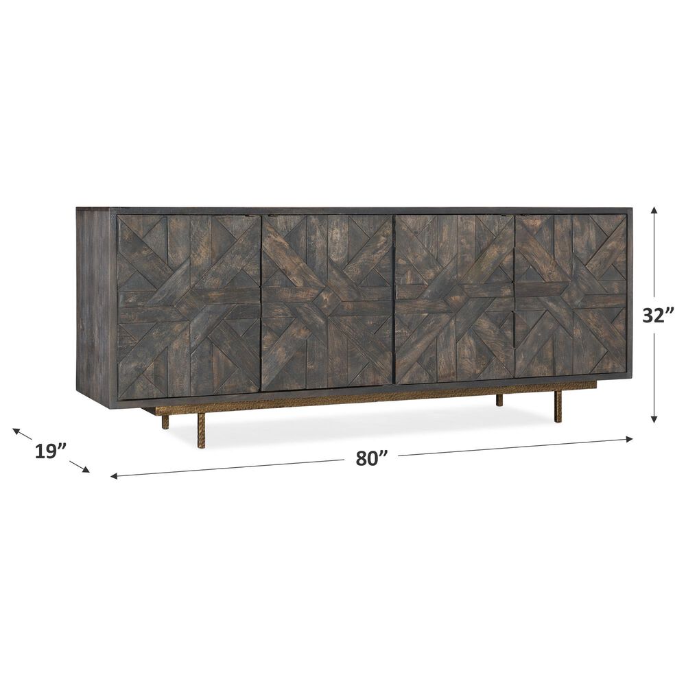 Hooker Furniture Commerce and Market Layers 80&quot; Entertainment Console in Natural Brass and Antique Brass, , large