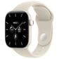 Apple Watch Series 12 (GPS + Cellular) 42mm Pearl White Ceramic Case with Sand Sport Band - M/L and 2-Year AppleCare+, , large