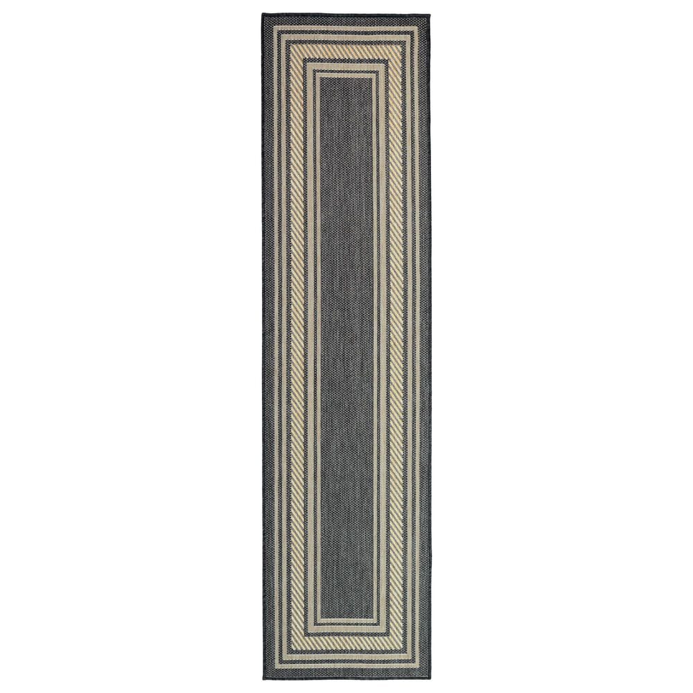 Nourison Horizon HOZ03 Charcoal 2" x 6" Indoor/Outdoor Runner, , large