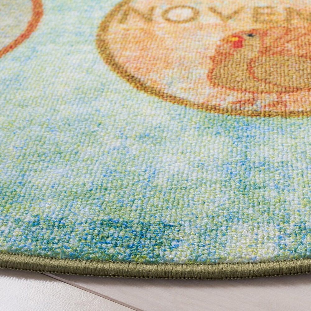 Safavieh Kids Playhouse 5&#39; Round Green and Blue Rug, , large