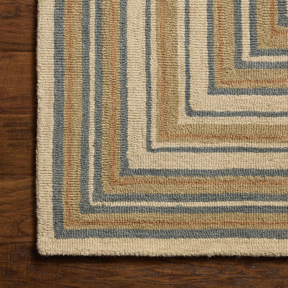 Chris Loves Julia x Loloi Alfie Natural and Multicolor 3'6" x 5'6" Area Rug, , large