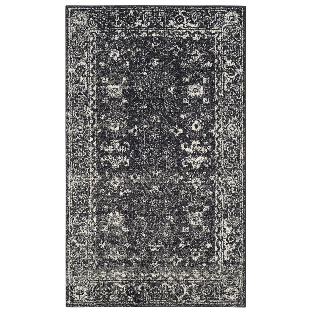 Safavieh Evoke EVK270K-3 3&#39; x 5&#39; Charcoal/Ivory Area Rug, , large