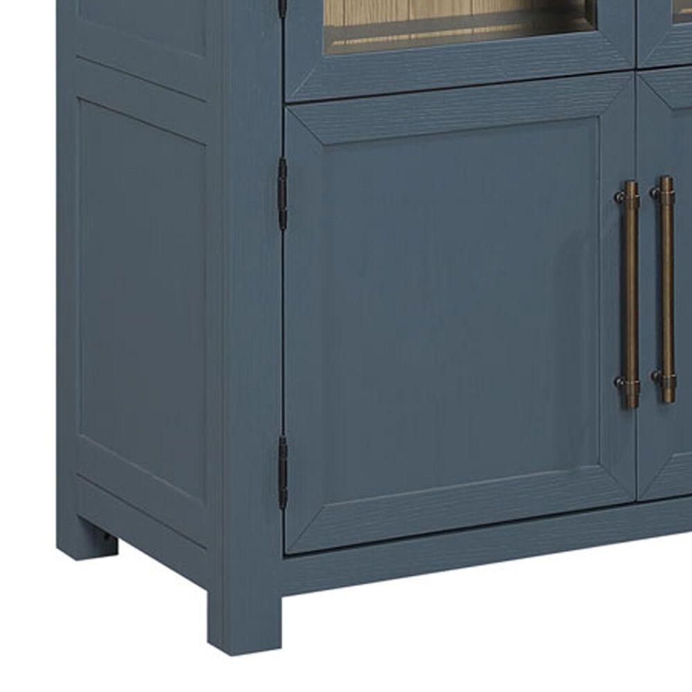 Steve Silver Magnolia Curio Cabinet in Dusty Blue and Weathered Sand, , large