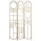 Maple and Jade 3-Panel Geometric Arched Room Divider Screen in Gold, , large