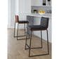 Lumisource Mason Mara Counter Stool with Black Cushion in Black and Walnut (Set of 2), , large