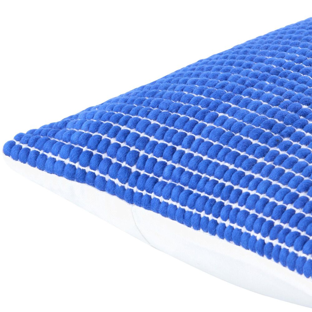 Surya Chunky Grid 20&quot; Square Throw Pillow in Blue and White, , large