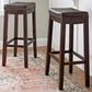 Linon Home Decor Claridge Bar Stool with Brown Cushion in Dark Brown (Set of 2), , large