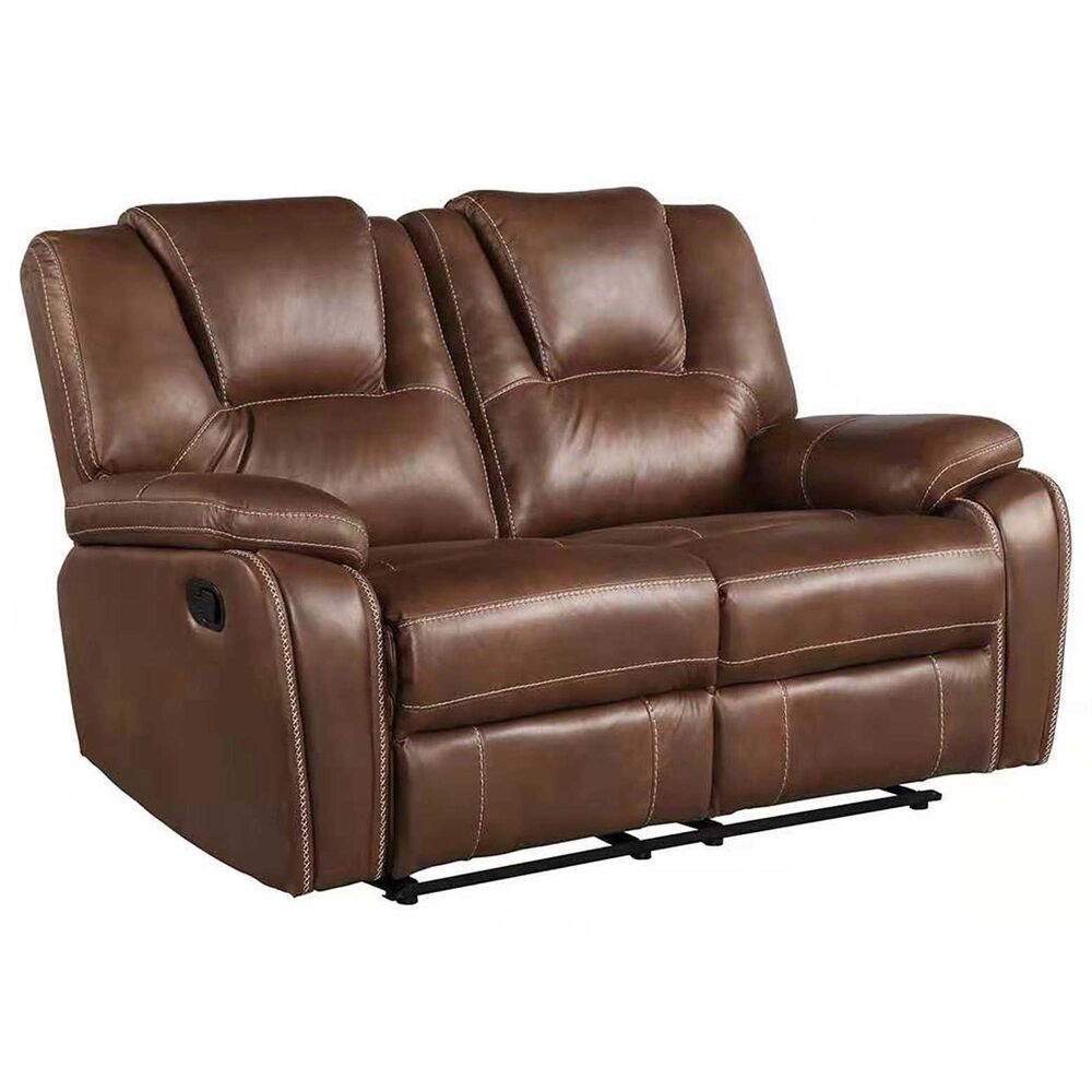 Steve Silver Katrine Manual Reclining Loveseat in Chestnut Brown, , large