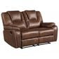 Steve Silver Katrine Manual Reclining Loveseat in Chestnut Brown, , large