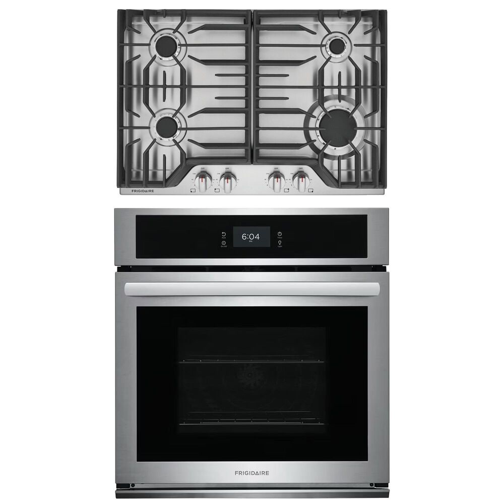 Frigidaire 2-Piece Kitchen Package with 27&quot; Single Electric Wall Oven and 30&quot; Gas Cooktop in Stainless Steel, , large
