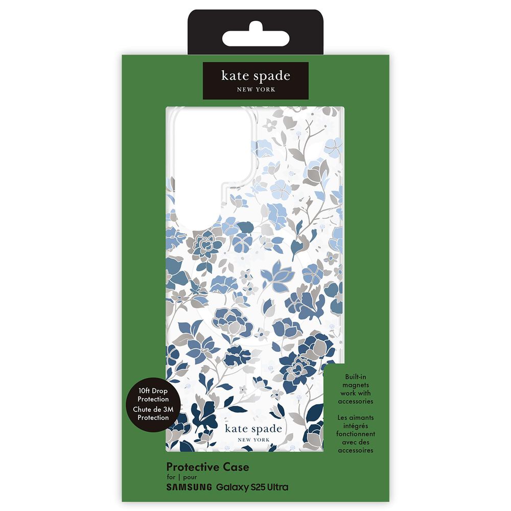 Kate Spade Protective Magnet Hardshell Case for Samsung Galaxy S 2025 Large in Flowerbed Blue, , large