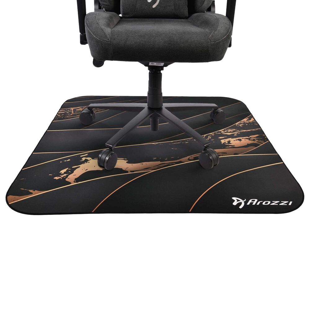 Arozzi Zona Quattro Microfiber Noise Dampening and Scratch Protection Anti-Slip Chair Mat in Black Gold, , large