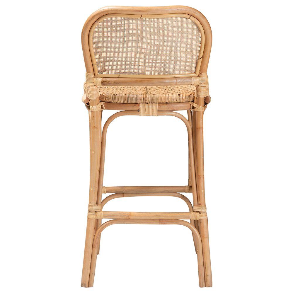 Baxton Studio Adrena Bar Stool in Natural Brown, , large