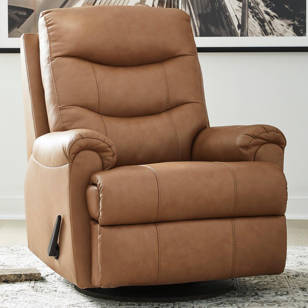 Kelsey Nosal Flynwood Manual Swivel Glider Recliner in Butternut, , large