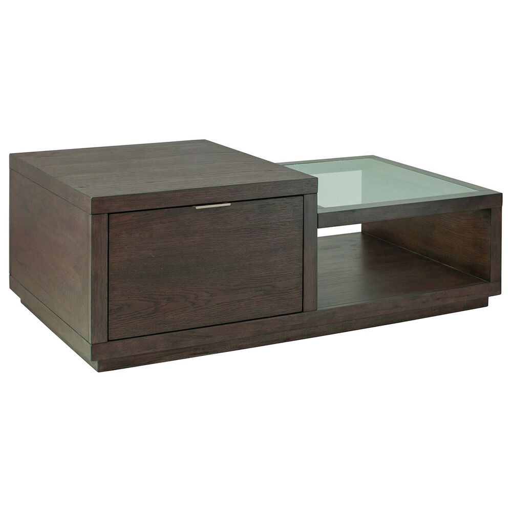 Nicolette Home Merrick Rectangular Cocktail Table with Casters in Homestead Brown and Clear, , large