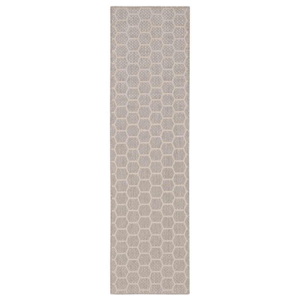 Nourison Twist Reversible 2" x 6" Grey Indoor/Outdoor Runner, , large