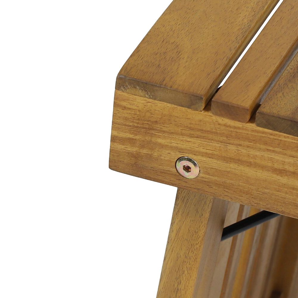 Hearth and Haven Kyoto Outdoor Folding Side Table with Slatted Top in Teak, , large