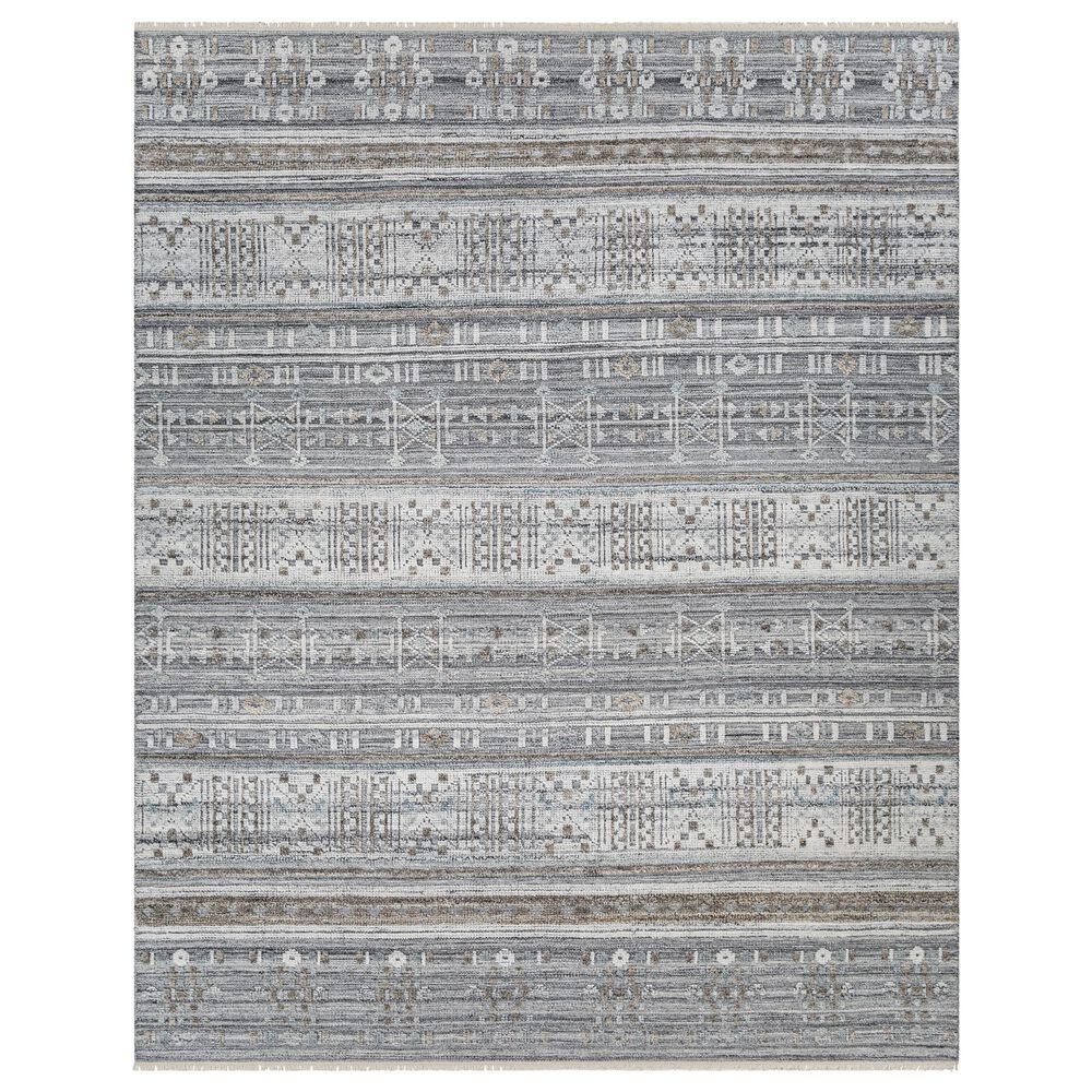 Surya Pompei White, Black, Metallic Silver, Medium Gray, Light Gray, Brown and Sky Blue 10&#39; x 14&#39; Area Rug, , large