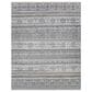 Surya Pompei White, Black, Metallic Silver, Medium Gray, Light Gray, Brown and Sky Blue 10" x 14" Area Rug, , large