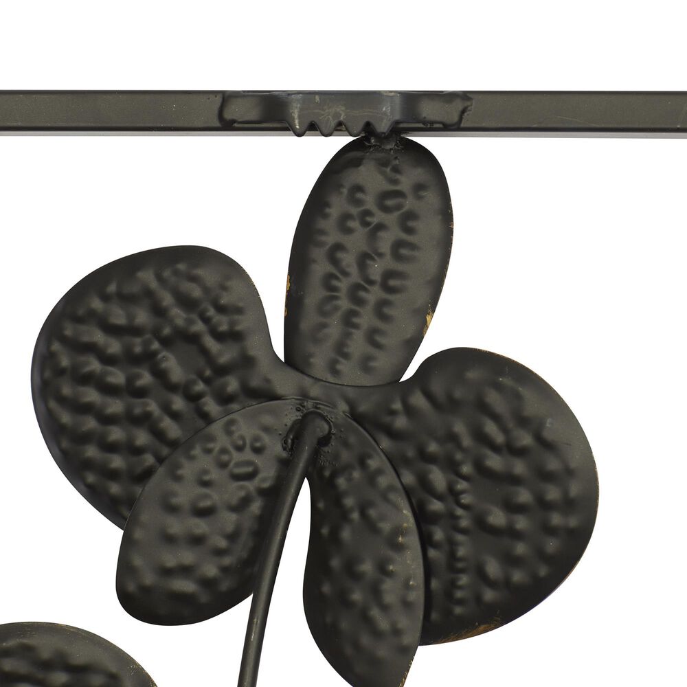 Maple and Jade 36&quot; x 14&quot; Contemporary Flowers Wall Decor in Black &#40;Set of 2&#41;, , large