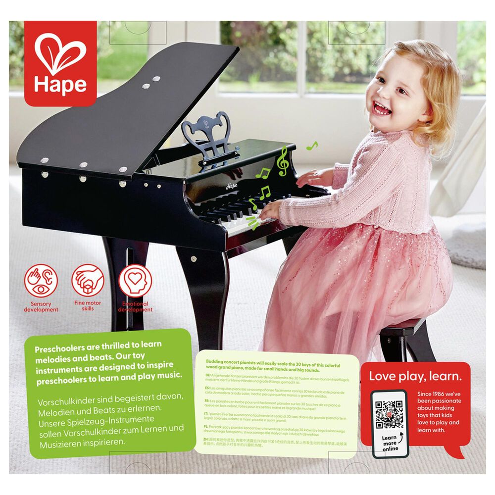 Hape Toys Happy Grand Piano in Black, , large