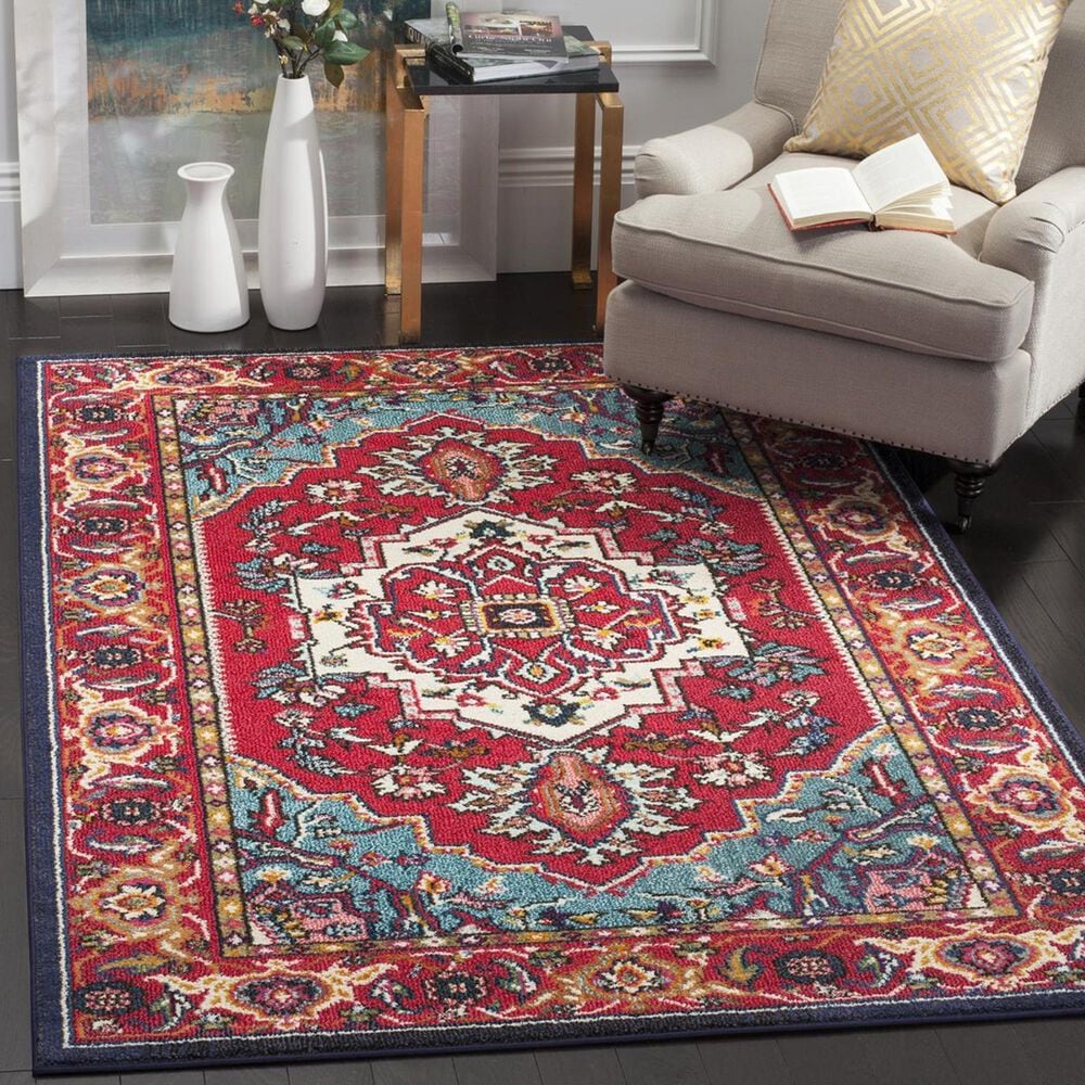 Safavieh Monaco MNC207C-10 10&#39; x 14&#39; Red/Turquoise Area Rug, , large