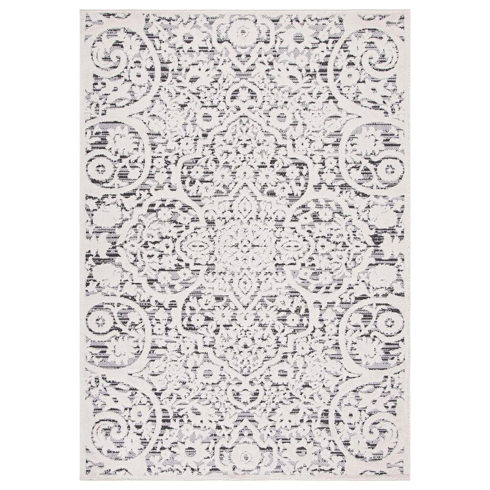 Safavieh Cabana CBN656A 3" x 5" Ivory and Grey Indoor/Outdoor Area Performance Rug, , large