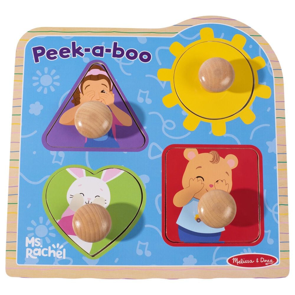 Melissa &amp; Doug 5-Piece Ms. Rachel Jumbo Knob Puzzles in Red, , large