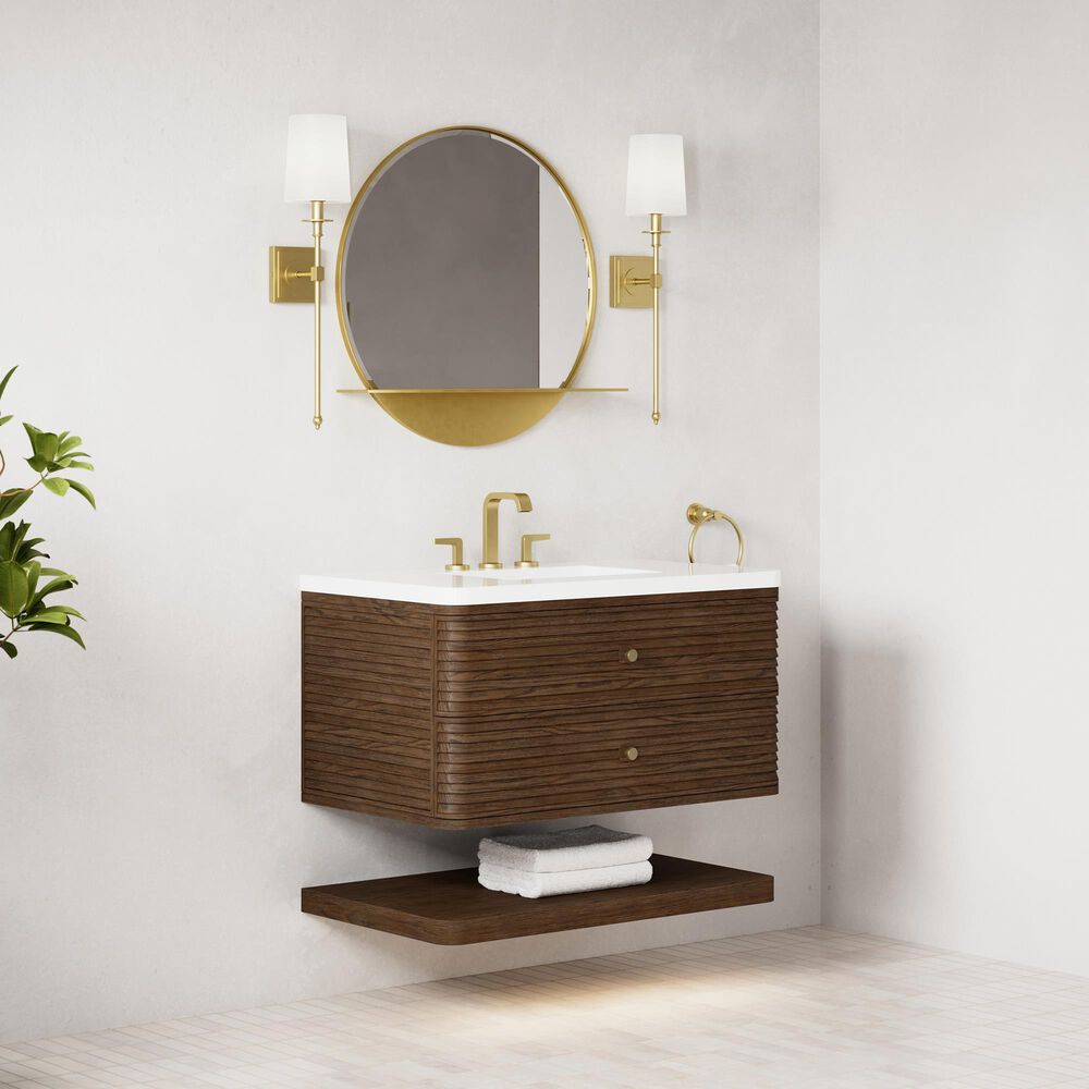 James Martin Allamari 36" Single Bathroom Vanity in Sable with 3 cm White Zeus Silestone Top and Rectangular Sink, , large