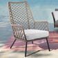 Hearth and Haven MarcoOutdoor Lounge Chair with Light Brown Truffle Rope in Gray, , large
