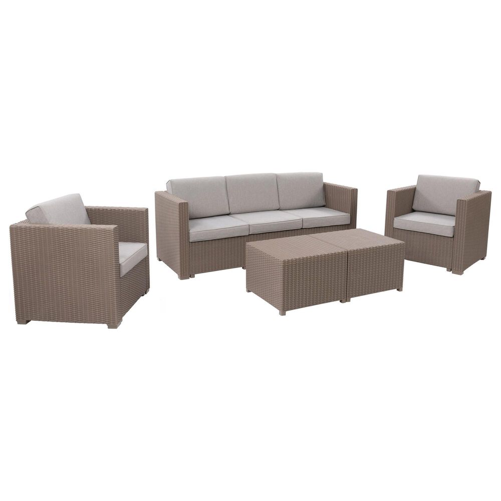 CorLiving Lake Front 5-Piece Patio Chat Set in Beige, , large