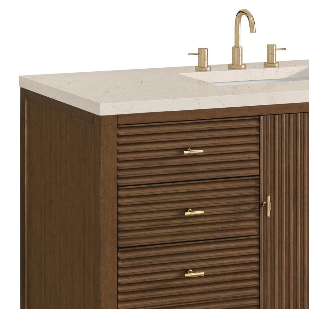 James Martin Vanities Myrrin 48&quot; Vanity in Mid Century Walnut with 3 CM Eternal Marfil Quartz Top, , large