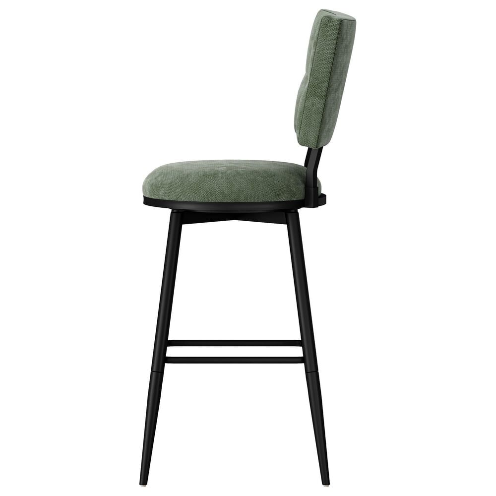 Richlands Furniture Beau Adjustable Swivel Stool with Green Upholstery in Black, , large