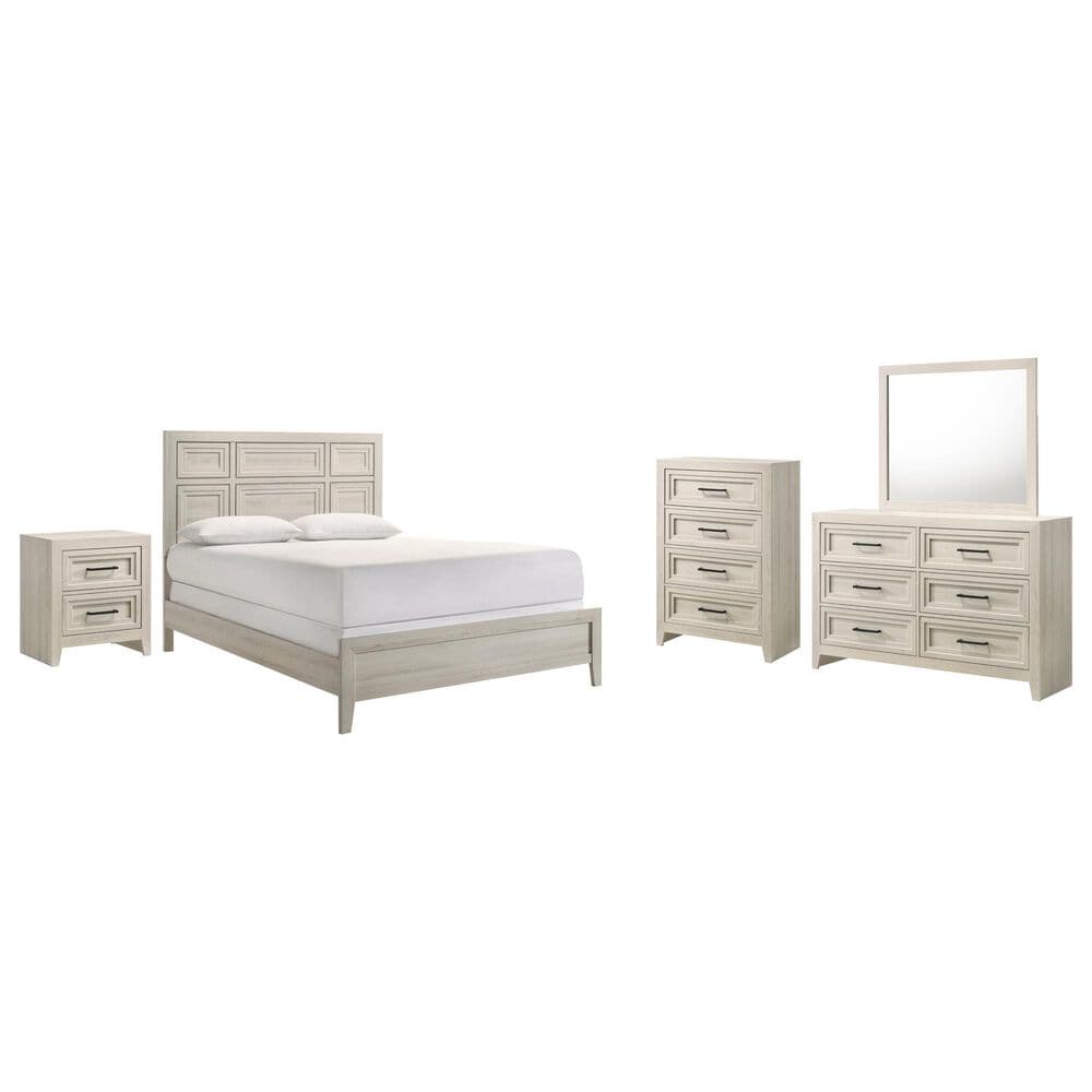 Crown Mark Lorraine 5-Piece Queen Bedroom Set in White, , large