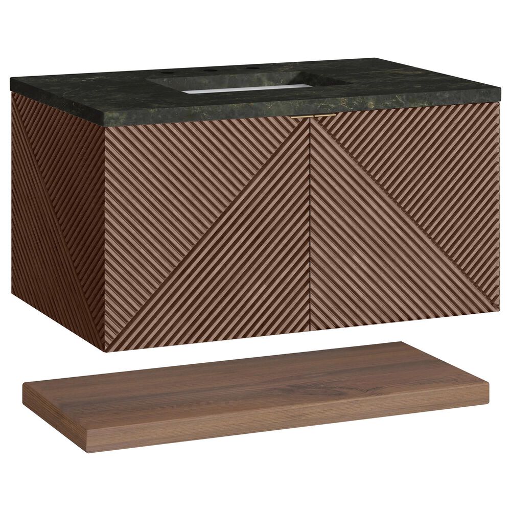James Martin Marcello 36" Single Bathroom Vanity in Chestnut with 3 cm Phantome Eclos Top and Rectangular Sink, , large
