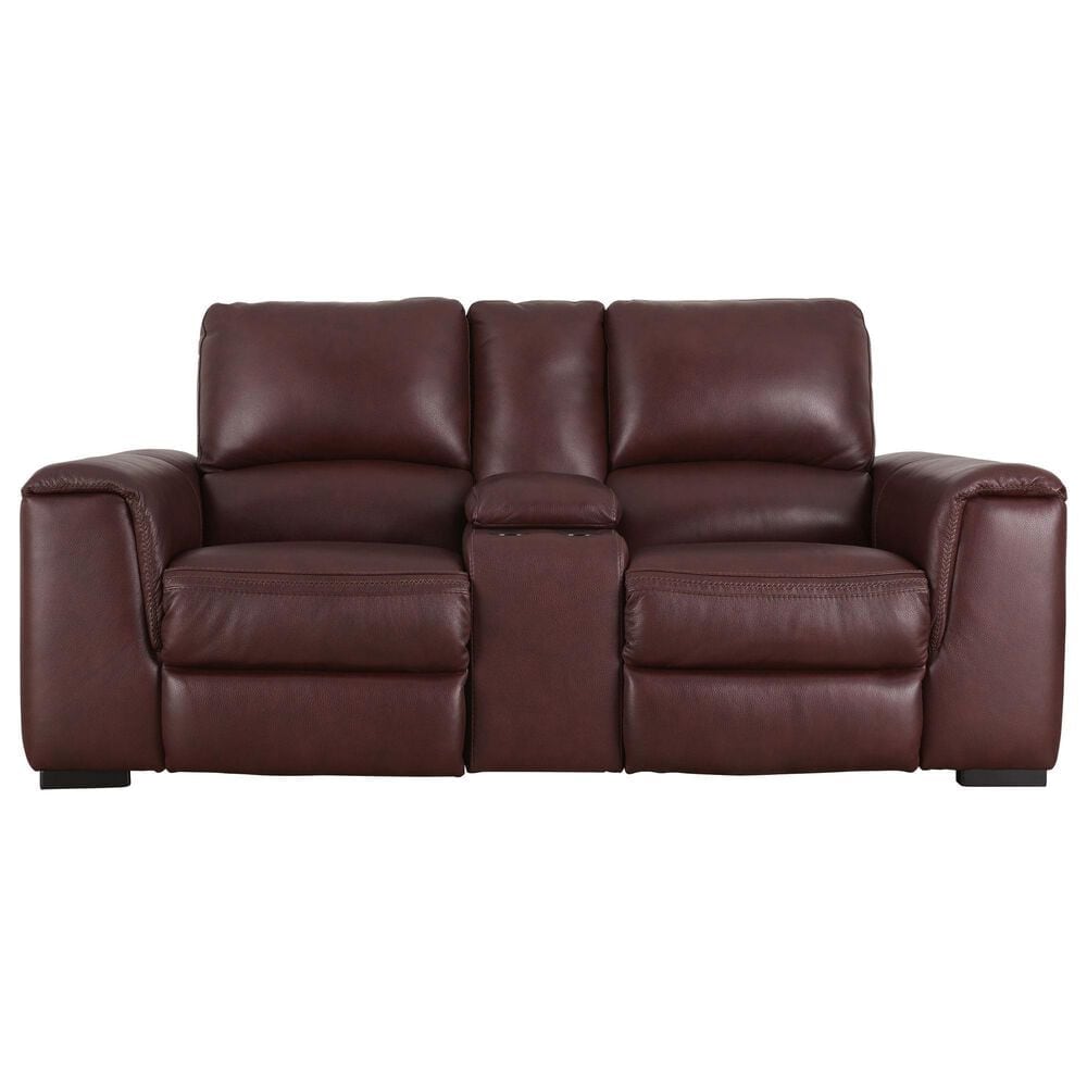 Ashley Alessandro Power Reclining Loveseat with Console in Garnet, , large