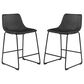 Ashley Centiar Upholstered Barstool in Black Faux Leather (Set of 2), , large